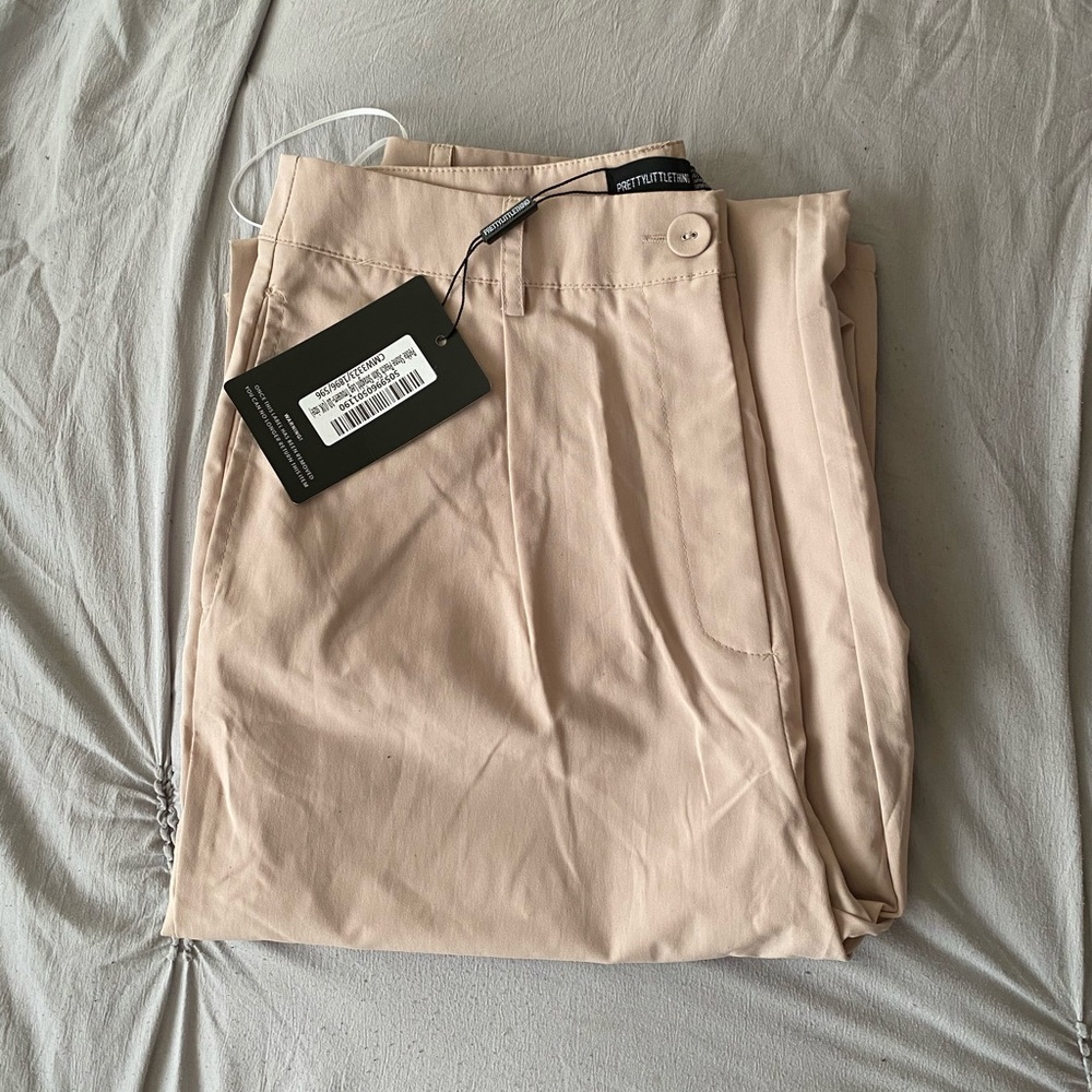 Stone Peach Skin Straight Leg Pants